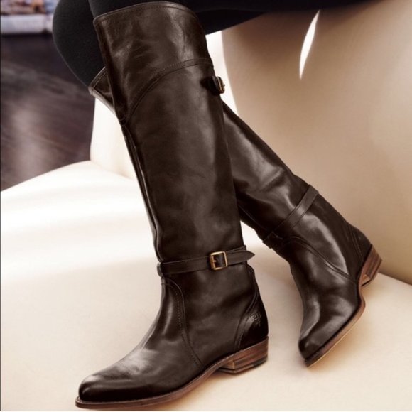 Frye Shoes - Frye Dorado Riding Boots Leather Red Brown Chestnut Preppy Casual Equestrian 7